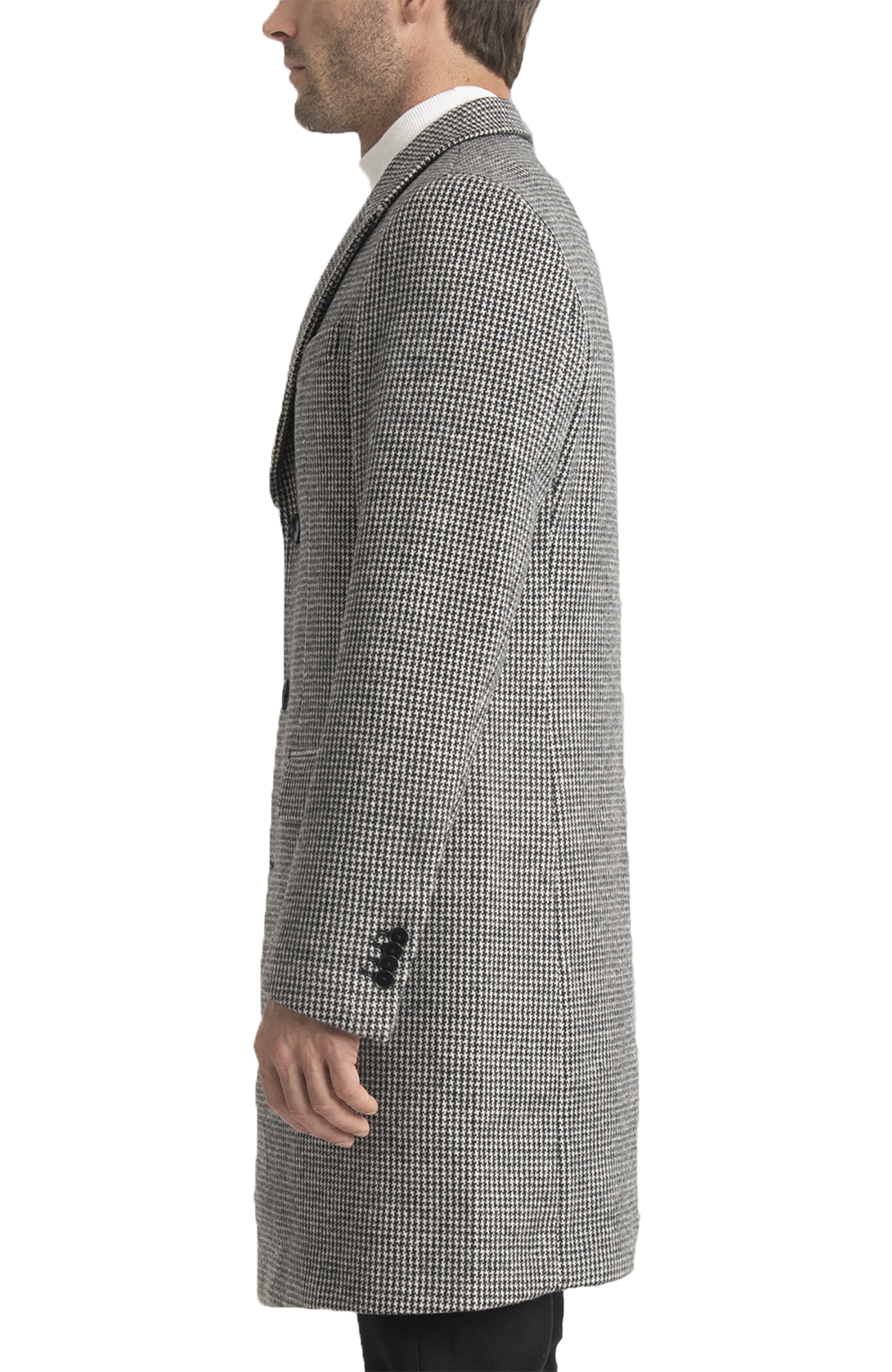 Sloan Wool Blend Houndstooth Topcoat