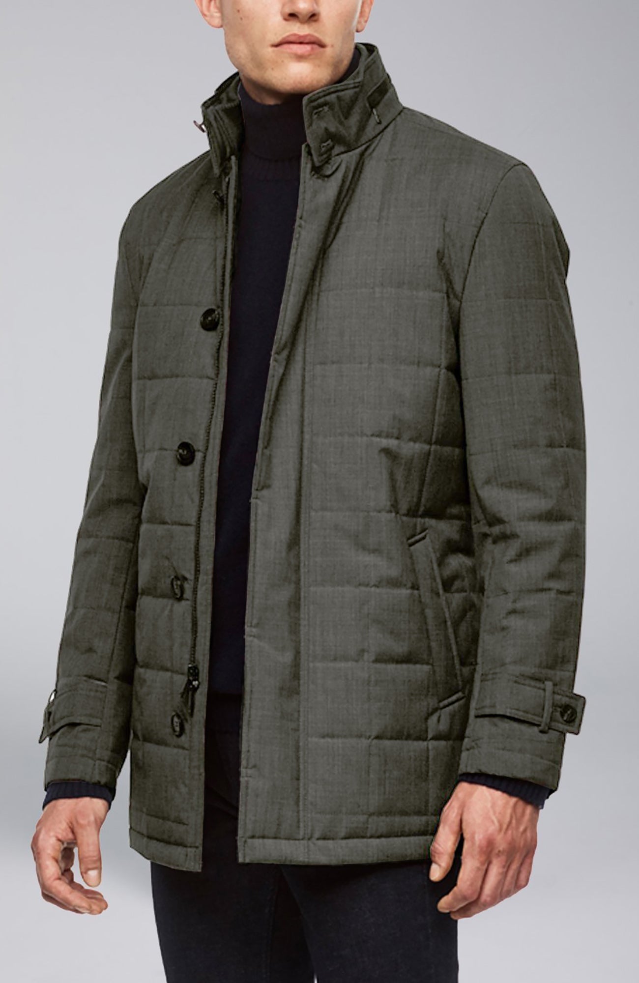Belmont Technical Gray Wool Car Coat