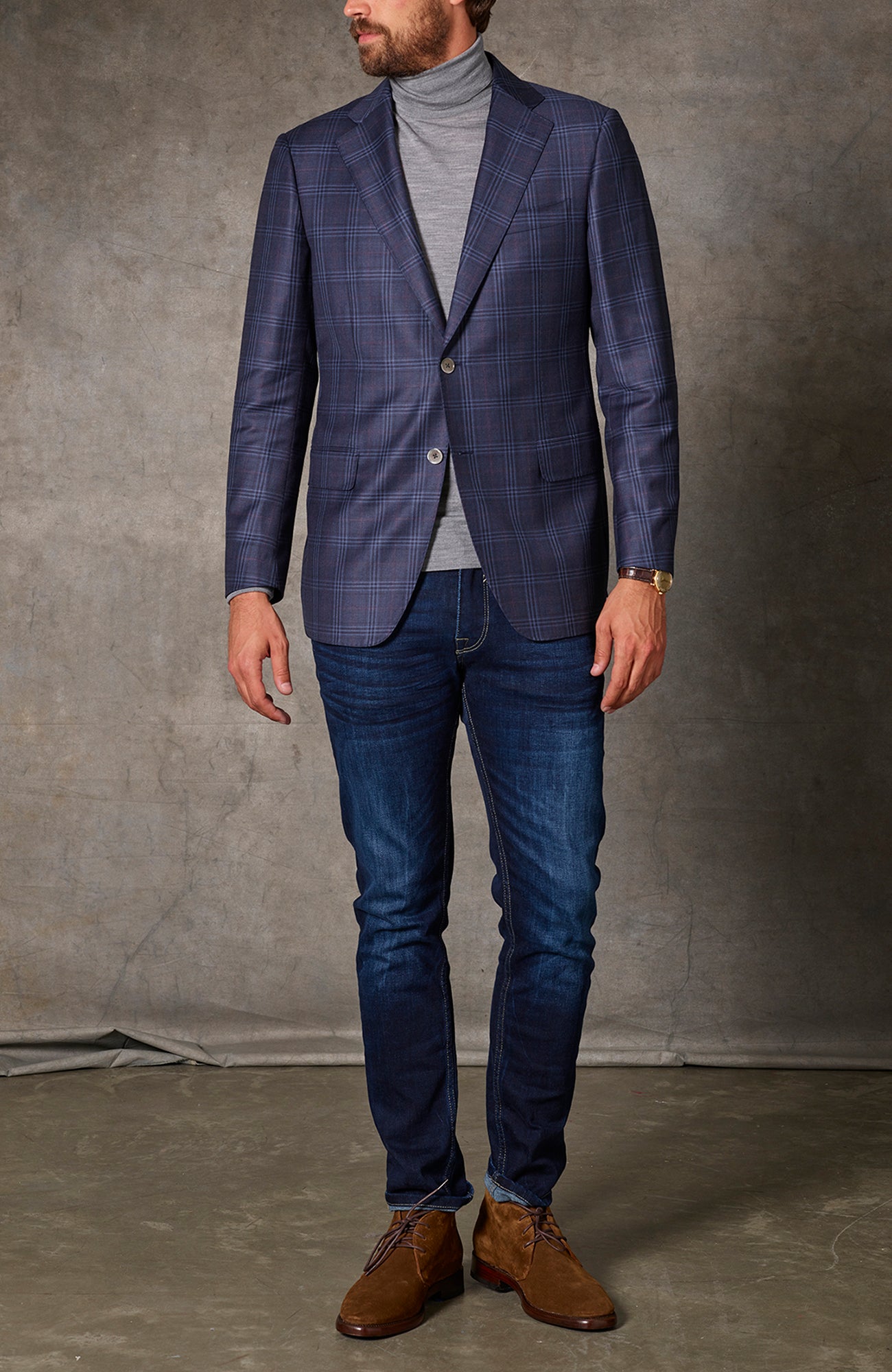 Ashton Navy Plaid Sport Coat