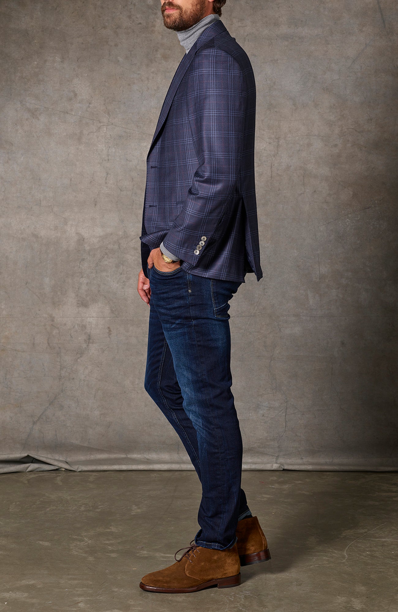 Ashton Navy Plaid Sport Coat