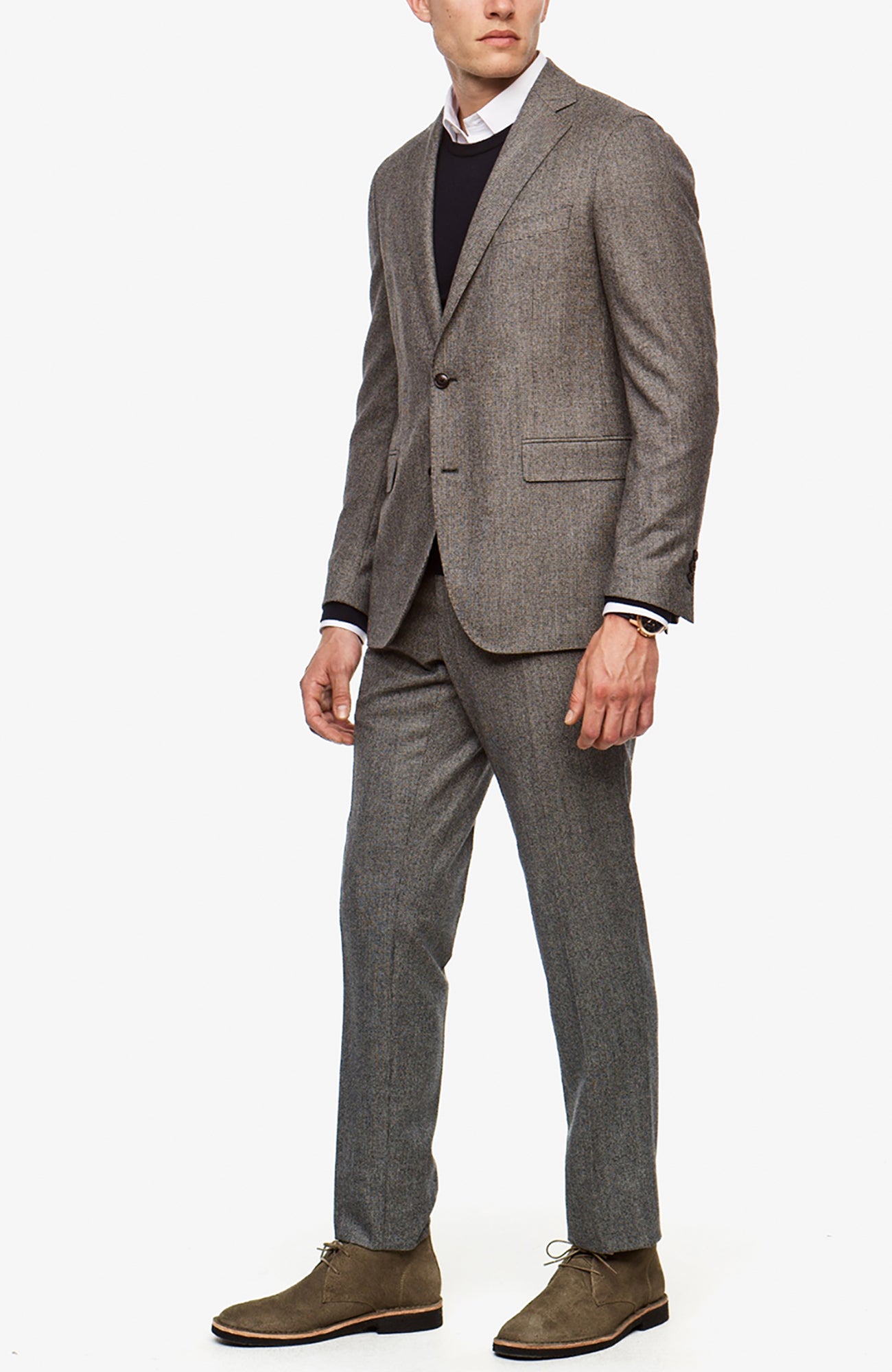Winslo Slim Fit Wool Suit - Black-Grey Houndstooth