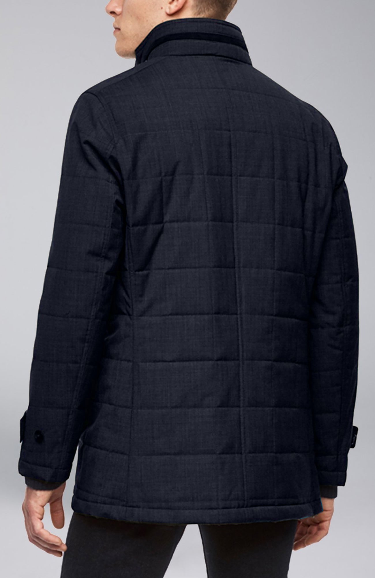 Belmont Technical Navy Wool Car Coat